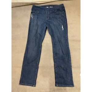 Lee Jeans Womens Size 16 Medium Blue Slim Straight Leg Dark Wash